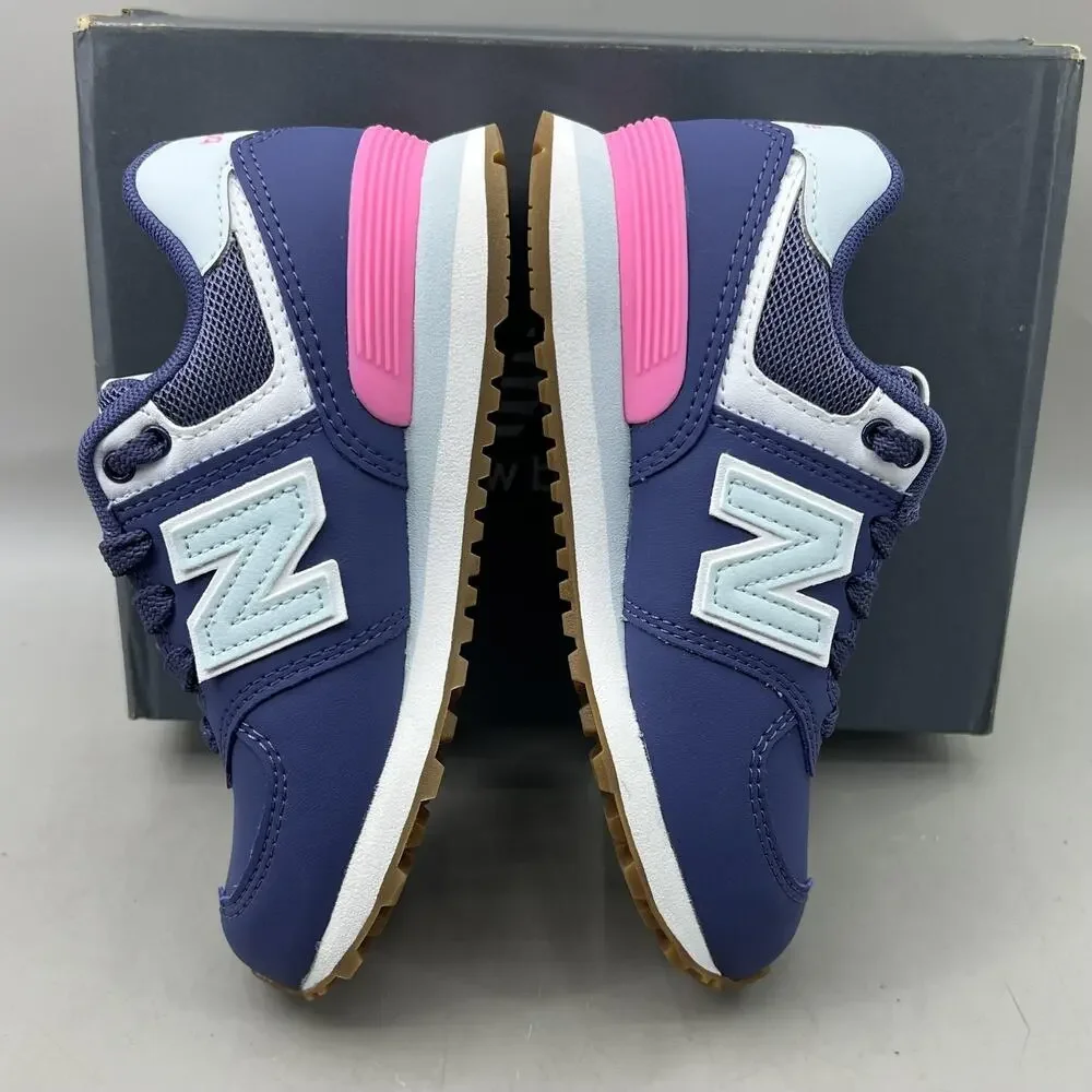 New Balance 574 Shoes Kids Size 12 US Blue Pink Running Comfort Low Sneakers
